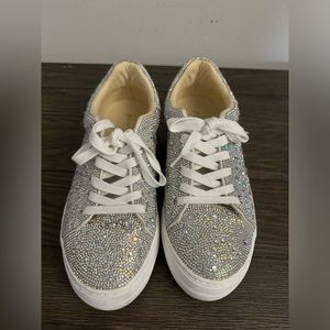 BETSEY JOHNSON SUTON HIGHWALL BLING PLATFORM SNEAKER WOMENS 8.5